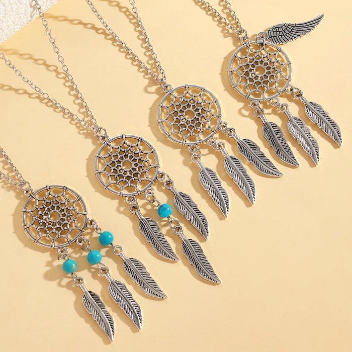 Wholesale Bohemian Tassel Feather Necklace Trendy Accessory