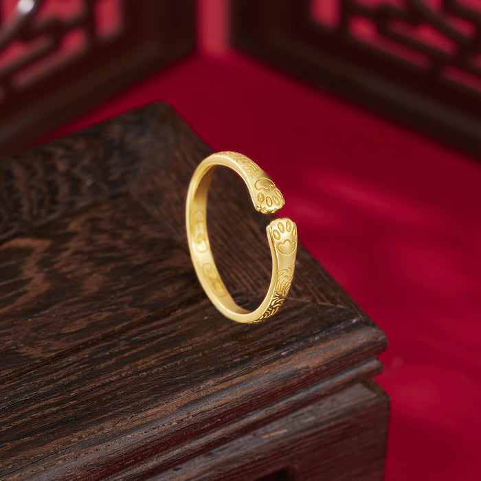 Wholesale Silver Cat Claw Ring Ancient Method Ring with Adjustable Opening Tail Ring