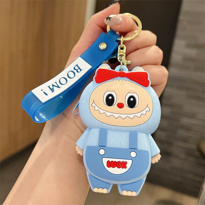 Wholesale Creative overalls-shaped cartoon character coin purse silicone keychains