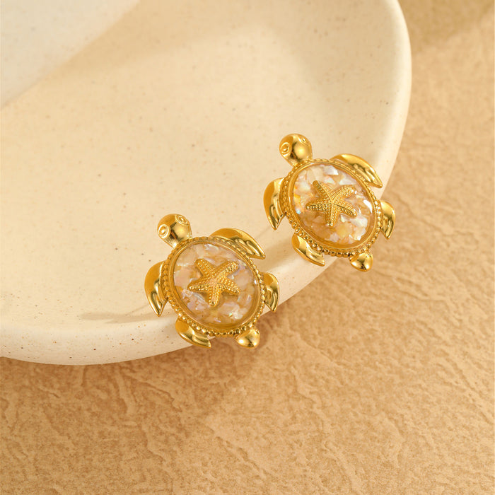 Wholesale New stainless steel earring design with a sense of dripping oil jewelry