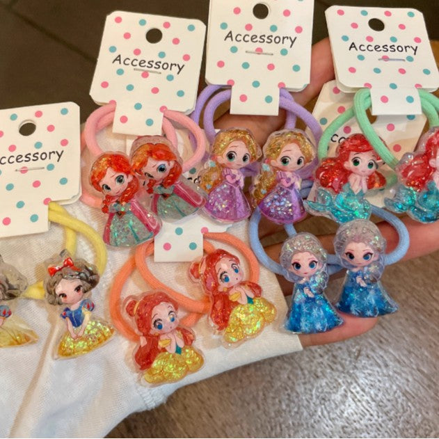 Wholesale Glittery glow-in-the-dark cute princess beaded hair tie