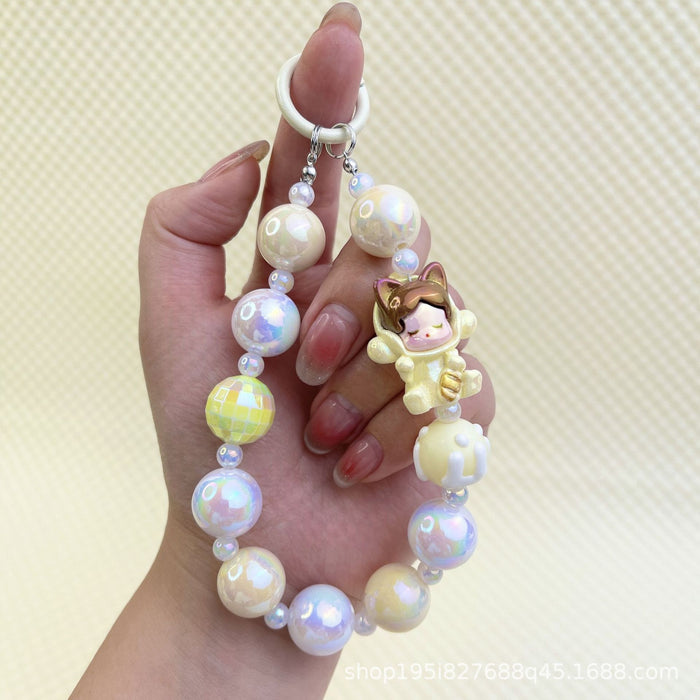 Wholesale Creative Cartoon Hand-painted Beads Mobile Phone Hanging Chain Bag Decorative Pendant DIY Accessories for Girlfriends