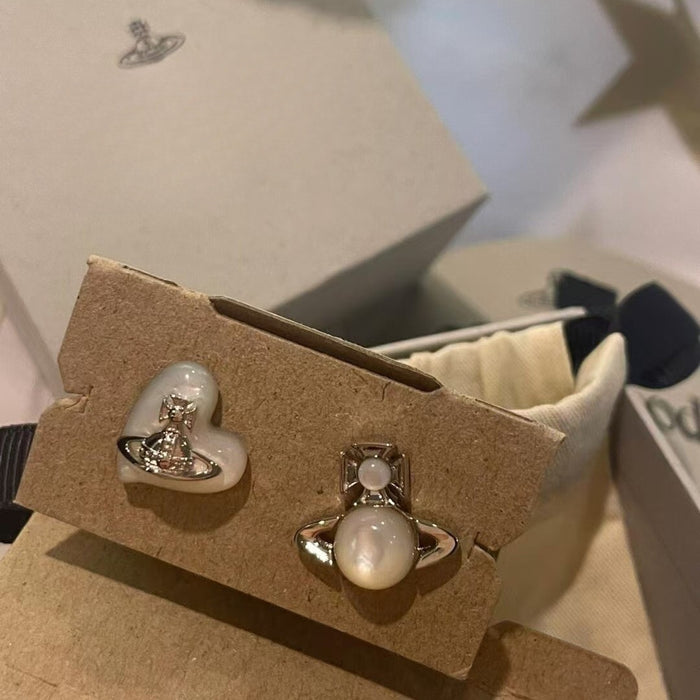 Wholesale Silver Needle  Asymmetric Saturn Earrings Women's Earrings