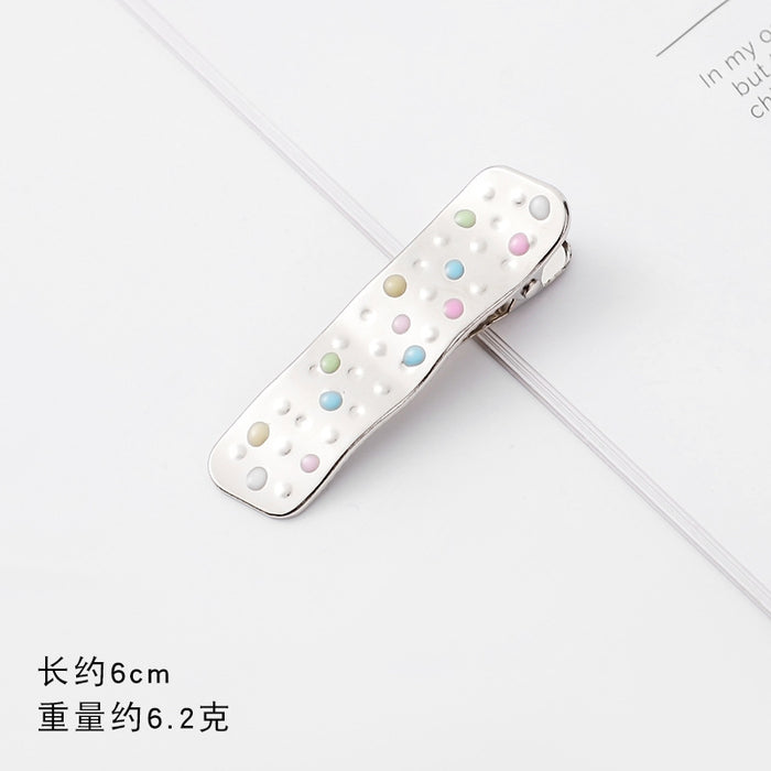 Wholesale Silver Metal Girl Hairpin New Oil Dripping Hair Accessories Cute Side Clip