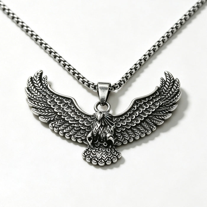 Wholesale Vintage Eagle Pendant Necklace Stainless Steel Punk Hip Hop Men S Fashion Accessory