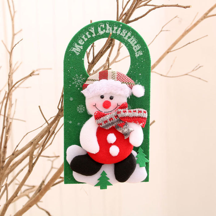 Wholesale Christmas Decorations Non-Woven Cartoon Christmas Door Hanging Pendant Hotel Shopping Mall Window Decoration