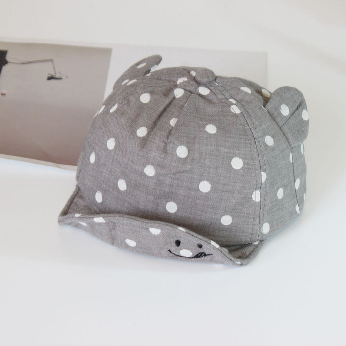 Wholesale Hat brim dot children's baseball cap face ears peaked cap soft edge infant hat