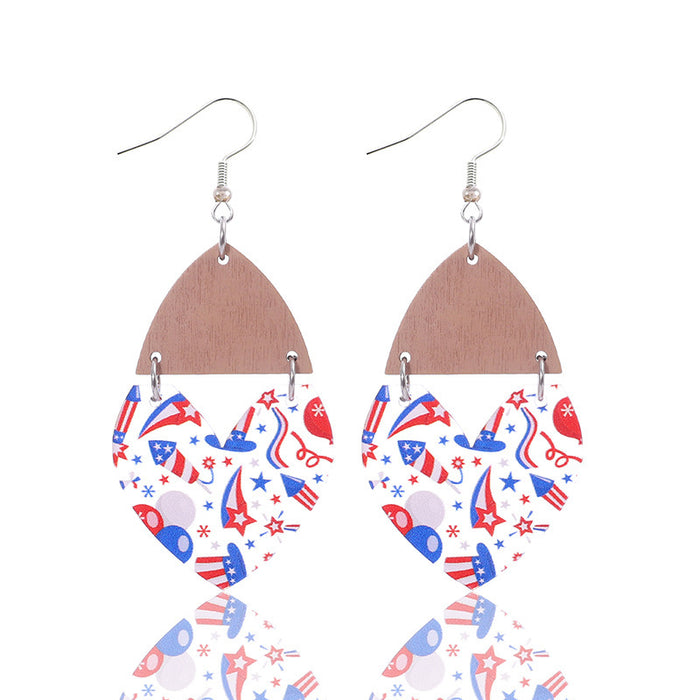 Wholesale Star earrings with striped heart-shaped acrylic patchwork earrings and earrings