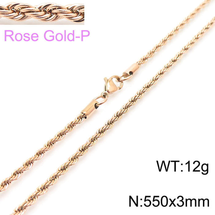 Wholesale Trendy Twist Chain Necklace Titanium Steel Jewelry