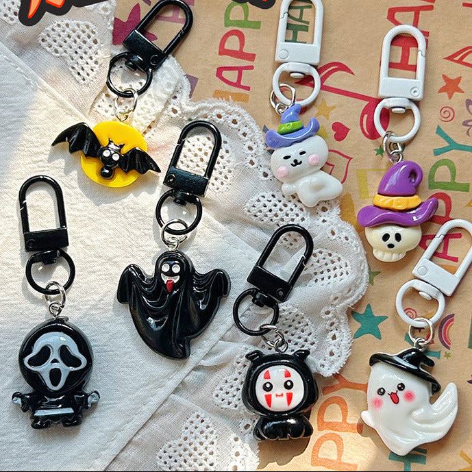 Wholesale Halloween Ghost Skeleton Keychain Cute Gift for Students MOQ≥2