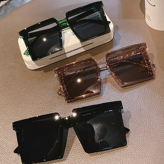 Wholesale Large frame square slimming polarized sunglasses street photography sunglasses trendy posing and matching