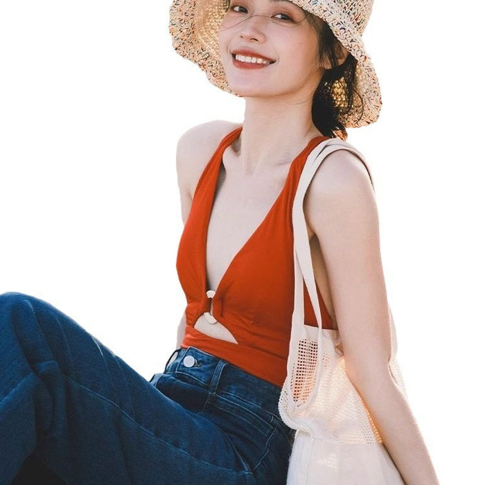 Wholesale New one-piece suspender style sexy swimsuit