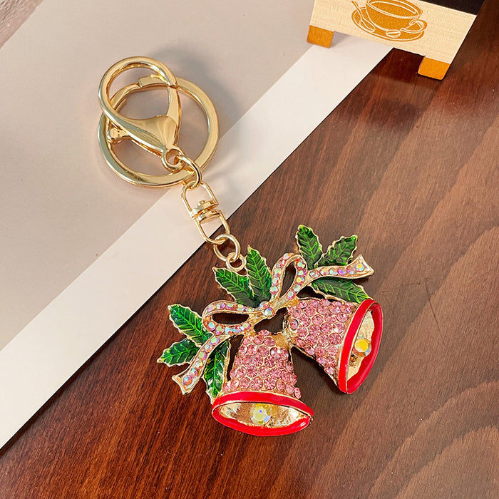 Wholesale Rhinestone Christmas Bell Car Keychain - Fashion Accessory for Boutique