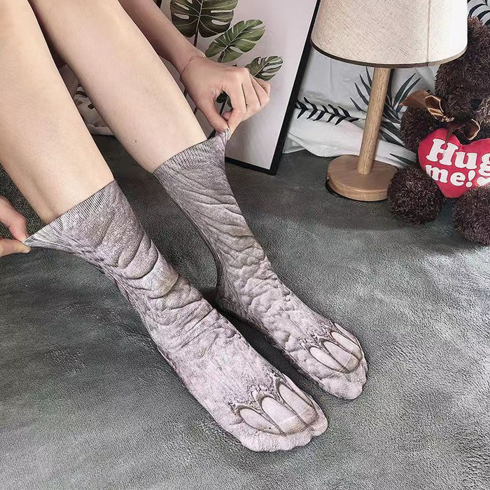 Wholesale Cotton 3D Animal Foot Printing Socks JDC-SK-Xiny004