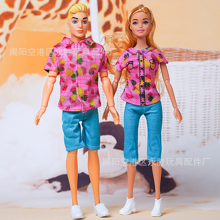 Wholesale suitable for 30CM a family of four dolls leisure family suit fashion couple bag shoes