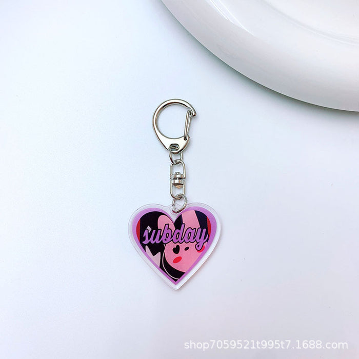 Wholesale Love acrylic keychain student schoolbag pendant car accessories children couple gift accessories