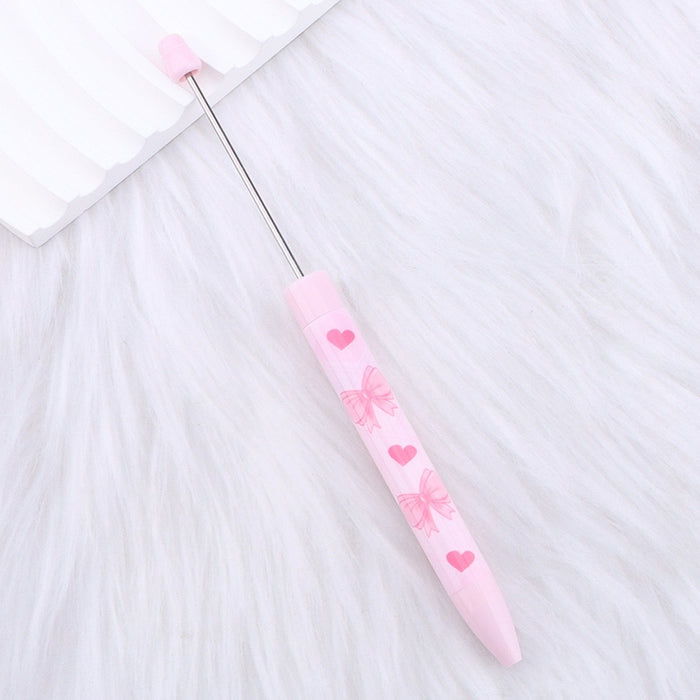Wholesale DIY Butterfly Beaded Pen Cute Pink Ballpoint minimum quantity: 2