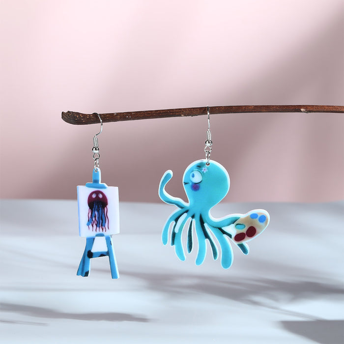 Wholesale Cartoon cat and elephant animal acrylic earrings