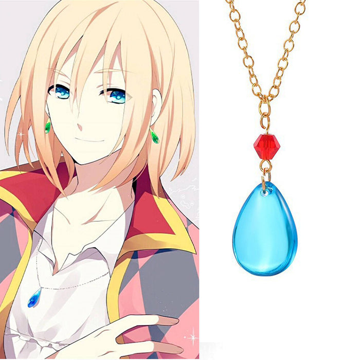 Wholesale Anime Ruby and Emerald Water Drop Pendant Earrings-JDC-ES-Dingy008