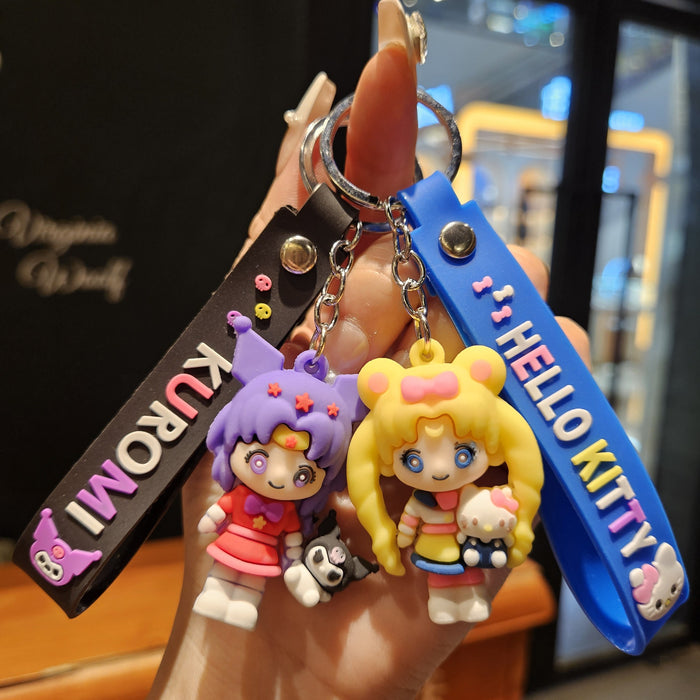 Wholesale Cute cartoon girl keychain for girls,  gift for claw machine