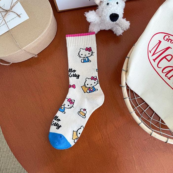 Wholesale Cute socks, mid length socks, pure cotton stockings, personalized and creative design sense