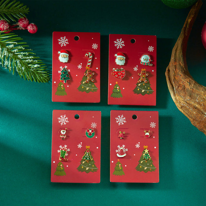 Wholesale Cartoon Snowflake Ear Studs Christmas Holiday Jewelry Accessory