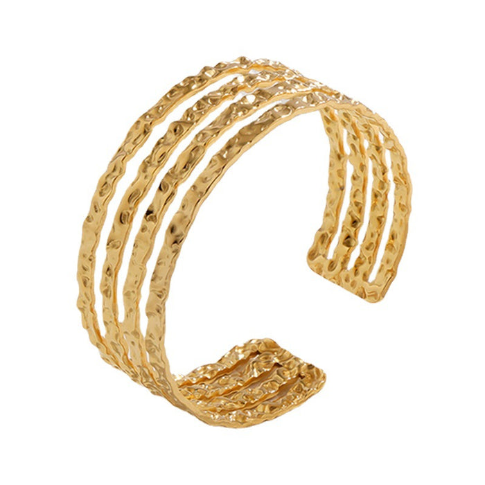 Wholesale Irregular and irregular open titanium steel bracelet with high-end feel, personalized and versatile stainless steel bracelet that does not fade and is a bracelet accessory