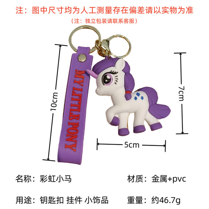 Wholesale Cartoon Pony Keychain Pendant Cute Unicorn Doll Female Backpack Car Key Chain