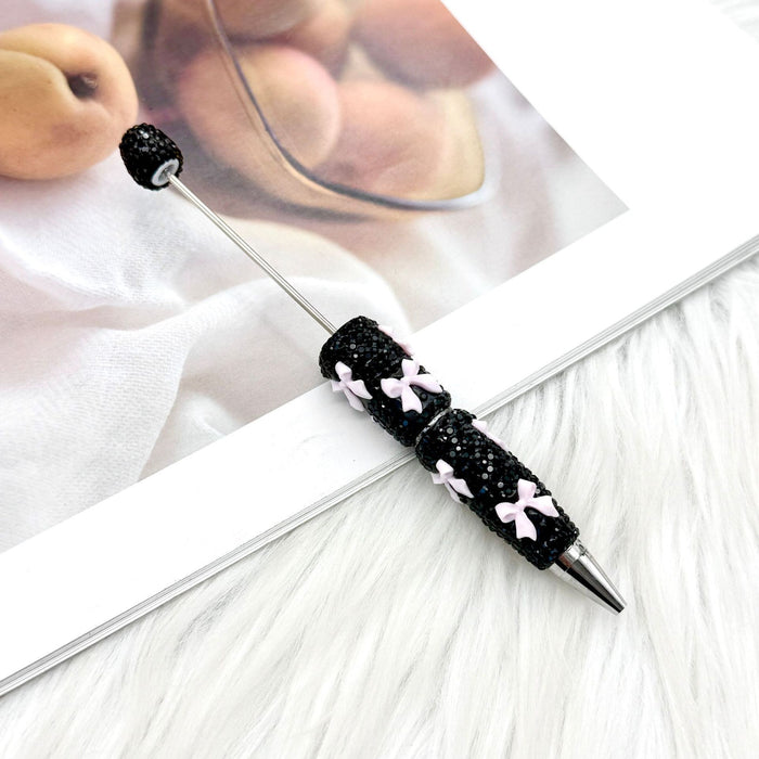 Wholesale Rhinestone Bow Beaded Pen – DIY Creative Ballpoint Pen for Office,  minimum quantity: 2