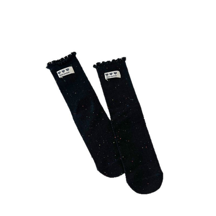 Wholesale New Socks, Children's Middle Socks, Love Cloth Label Accessories, Stacked Socks