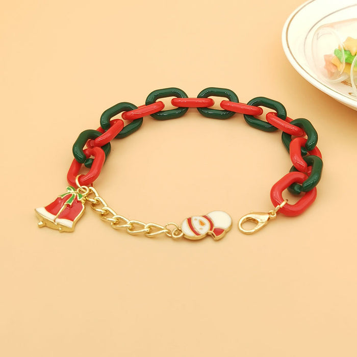 Wholesale Christmas Bracelet  Tree Bell Letter Elk Garland Exaggerated Chain Bracelet