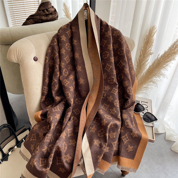 Wholesale Imitation Cashmere Scarf Air-conditioned Room Long Outer Shawl Double-sided Warm Neck Scarf JDC-SF-Yunt002