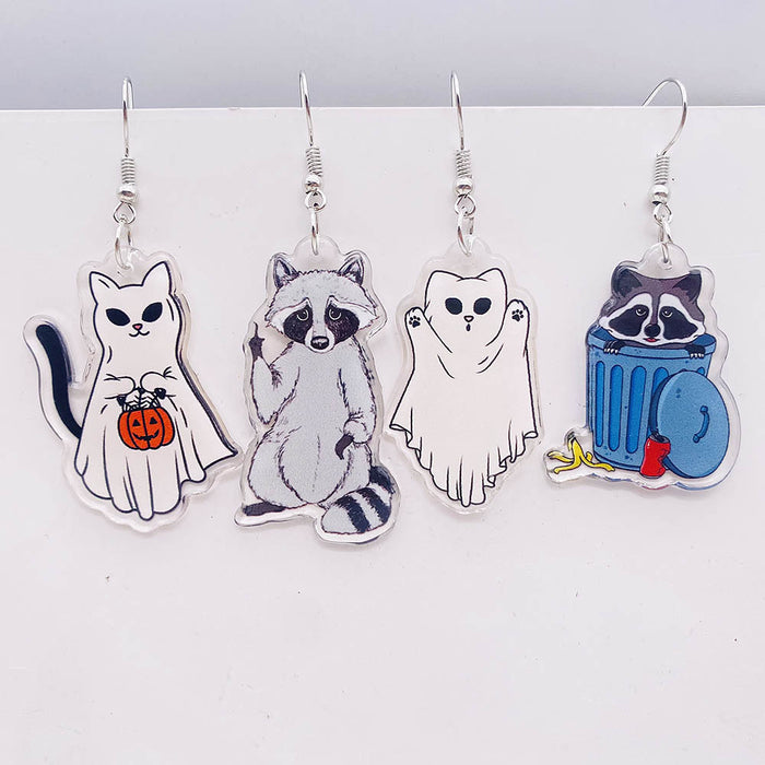 Wholesale  jewelry  Pumpkin cat ghost acrylic pendant earrings