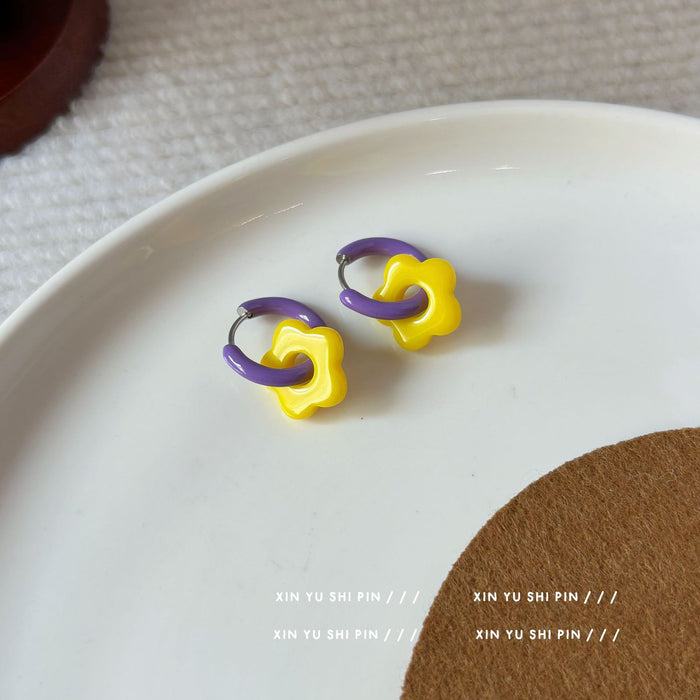 Wholesale Colorful flower earrings, sweet, fashionable and cute earrings