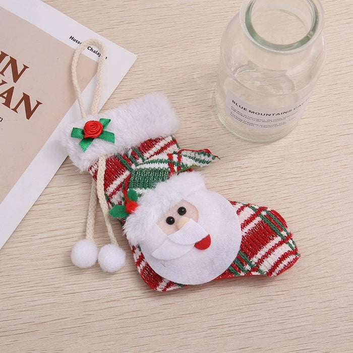 Wholesale Christmas stocking decoration props snowman elk old man stocking decoration Christmas tree pendant