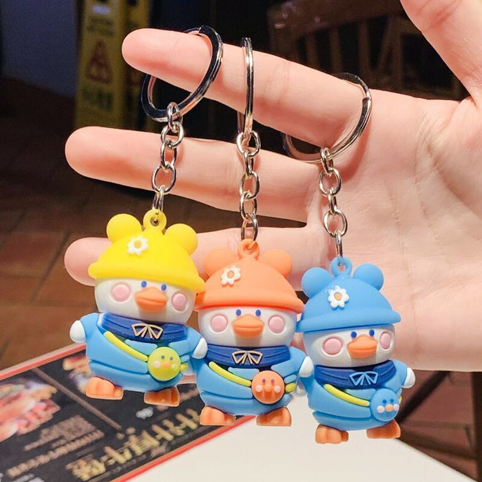 Wholesale 10pcs Creative Backpack Duck Pendant Couple Schoolbag Hanging Car Small Gifts