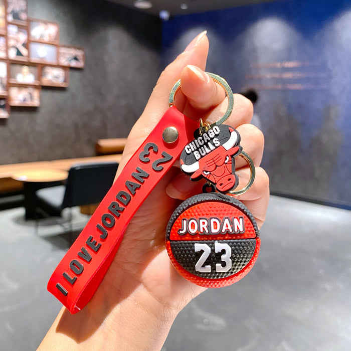 Wholesale Metal Soccer Star Cartoon Keychain Decorative Car Key Accessory MOQ≥2