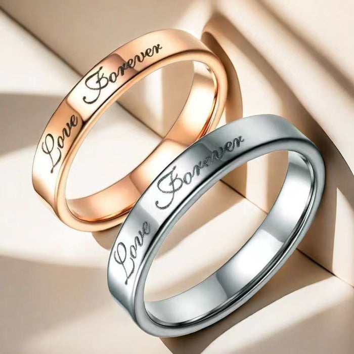 Wholesale Titanium Steel Niche High-end  Letter Rings JDC-RS-XinJu005