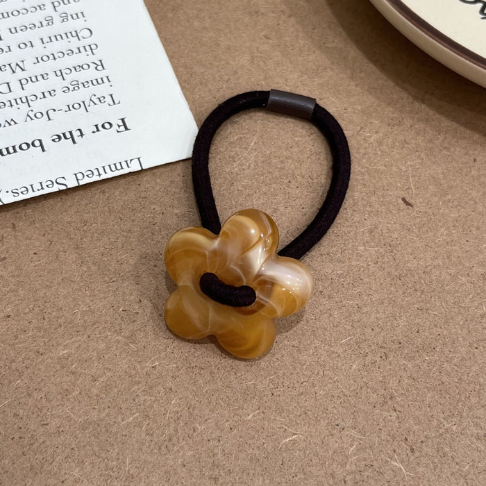 Wholesale Acrylic Flower Hair Rope Fashion Beaded Hair Rope Hair Strap Hair Accessories