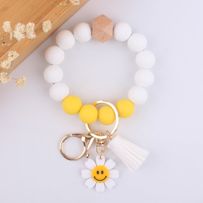 Wholesale Cartoon sunflower love keychain pendant