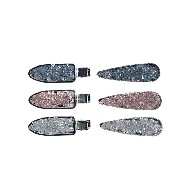 Wholesale  color solid color broken diamond hair clip sweet fashion seamless clip bangs hair accessories