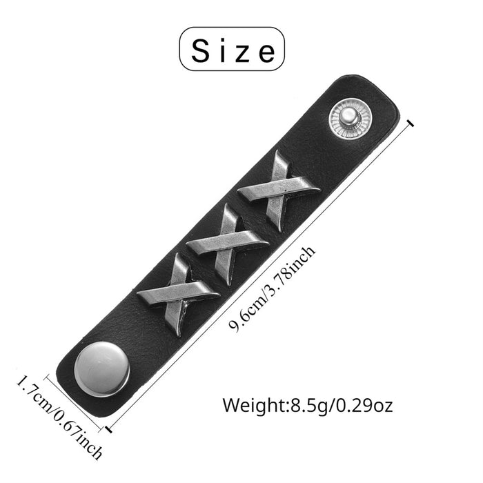 Wholesale Vintage punk leather ring, niche vintage cowhide ring, turquoise ring accessory