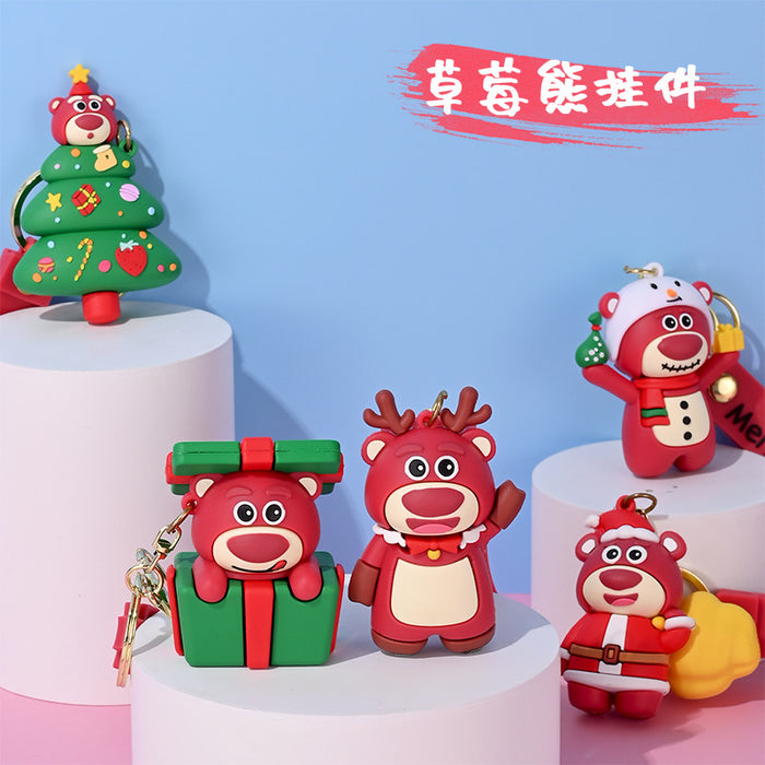 Wholesale Christmas Cartoon Doll Silicone Keychain JDC-KC-HongSheng015