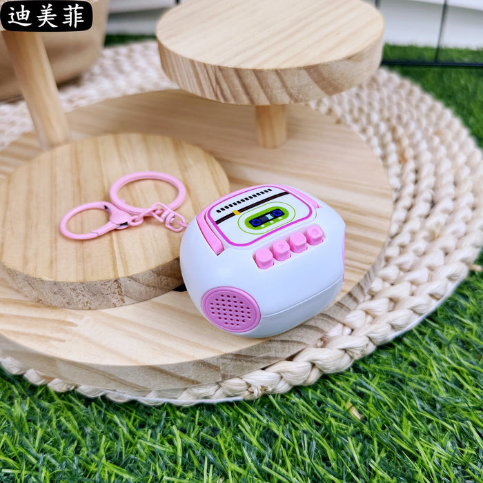 Wholesale Nostalgic Retro Recorder Keychain Cute Cartoon Mini Audio Sound Small Toy Student Pendant Small Gift