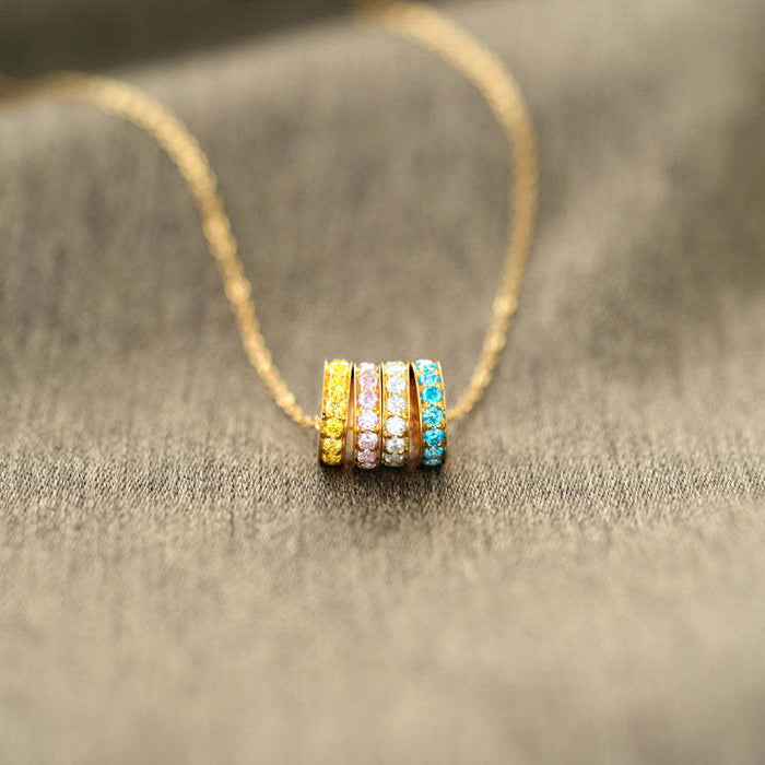 Wholesale December Birthstone Colorful Transfer Bead Necklace