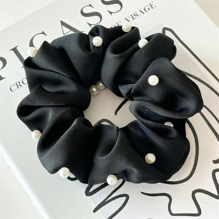 Wholesale hair accessories solid color fabric pearl hair ring headdress