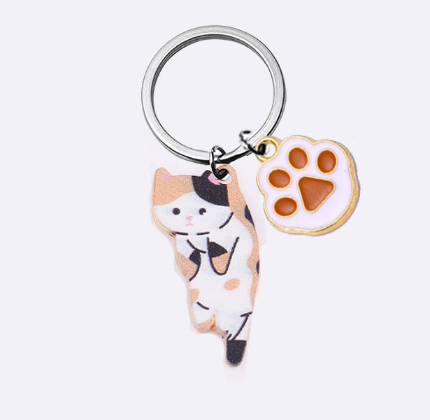 Wholesale Cute cartoon Cat keychain alloy dripping accessories student backpack pendant small gift