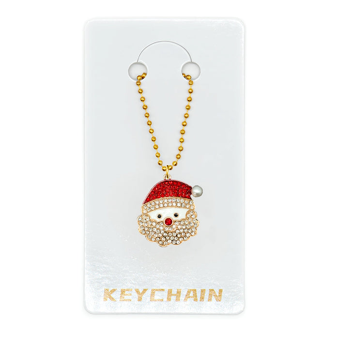 Wholesale Cartoon Christmas Metal Keychain Bag Charm Cute Holiday Gift Accessory
