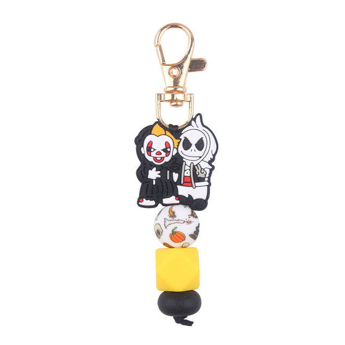 Wholesale Halloween Silicone Bead Keychain JDC-KC-GuangTian038