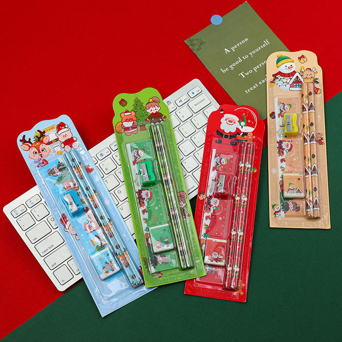 Wholesale Christmas pencil eraser pencil stationery set prizes Christmas gifts